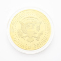 wholesale 3d custom logo engraved design metal milled edge commemorative coins gold plated  trump collectible coin